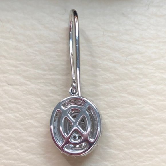 DIAMOND 3 TIER OVAL- EURO HOOK EARINGS - Picture 4 of 7